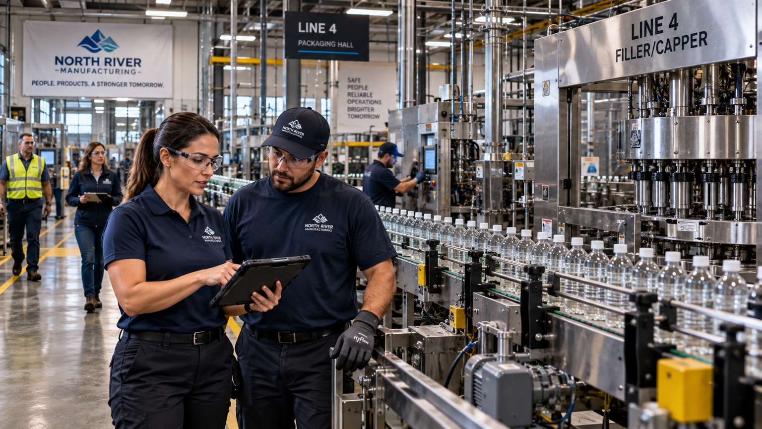 North River Manufacturing Line 4 Filler/Capper operating under normal planned conditions